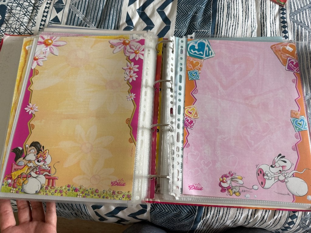 Diddl A4 blaadjes kleur €0,50 per stuk ., Verzamelen, Diddl, Ophalen of Verzenden, Zo goed als nieuw, Papier, Kaart of Schrift