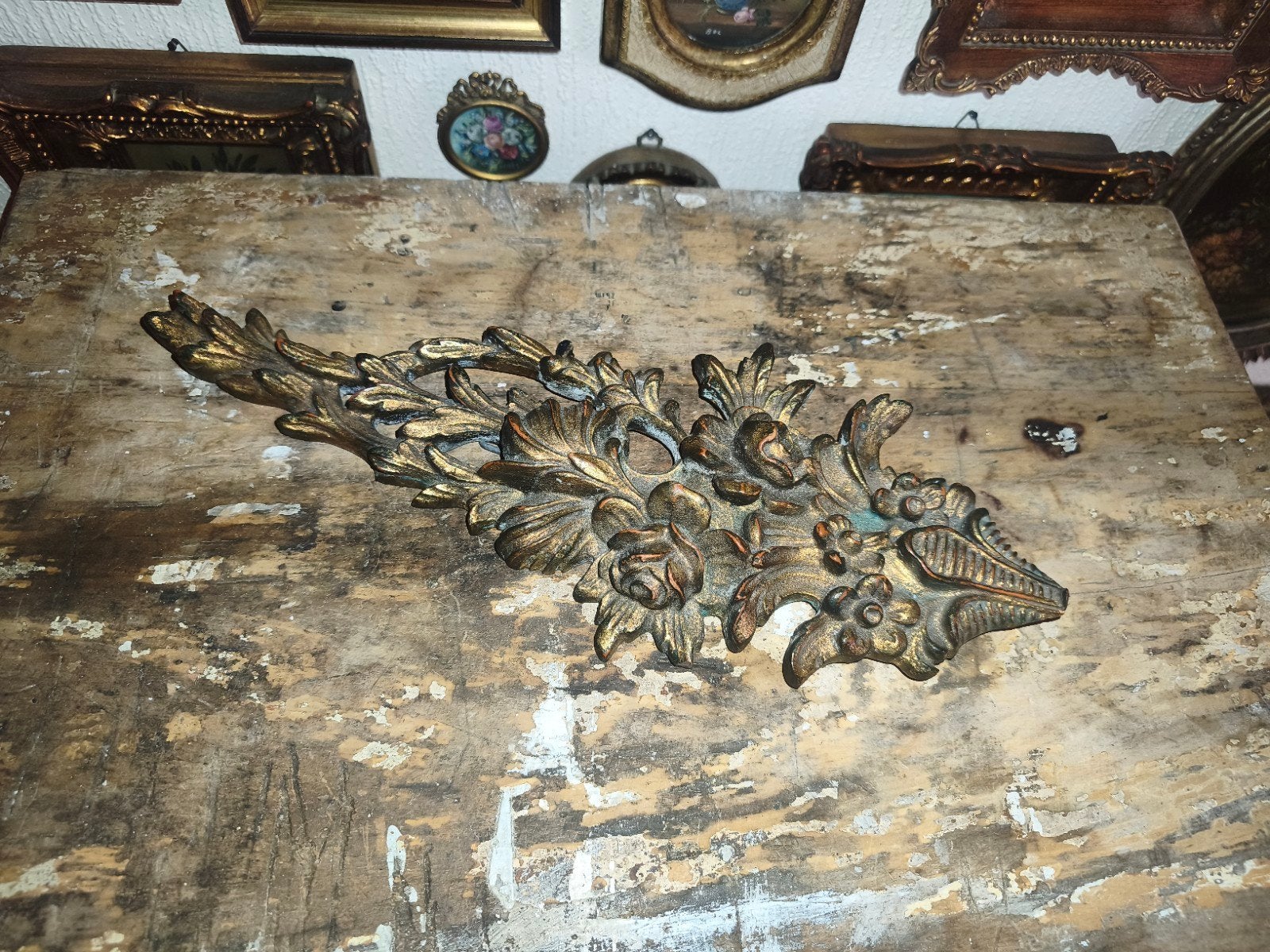 mooi oud bois dore bloemen ornament * schapenweide *, Antiek en Kunst, Curiosa en Brocante, Ophalen of Verzenden