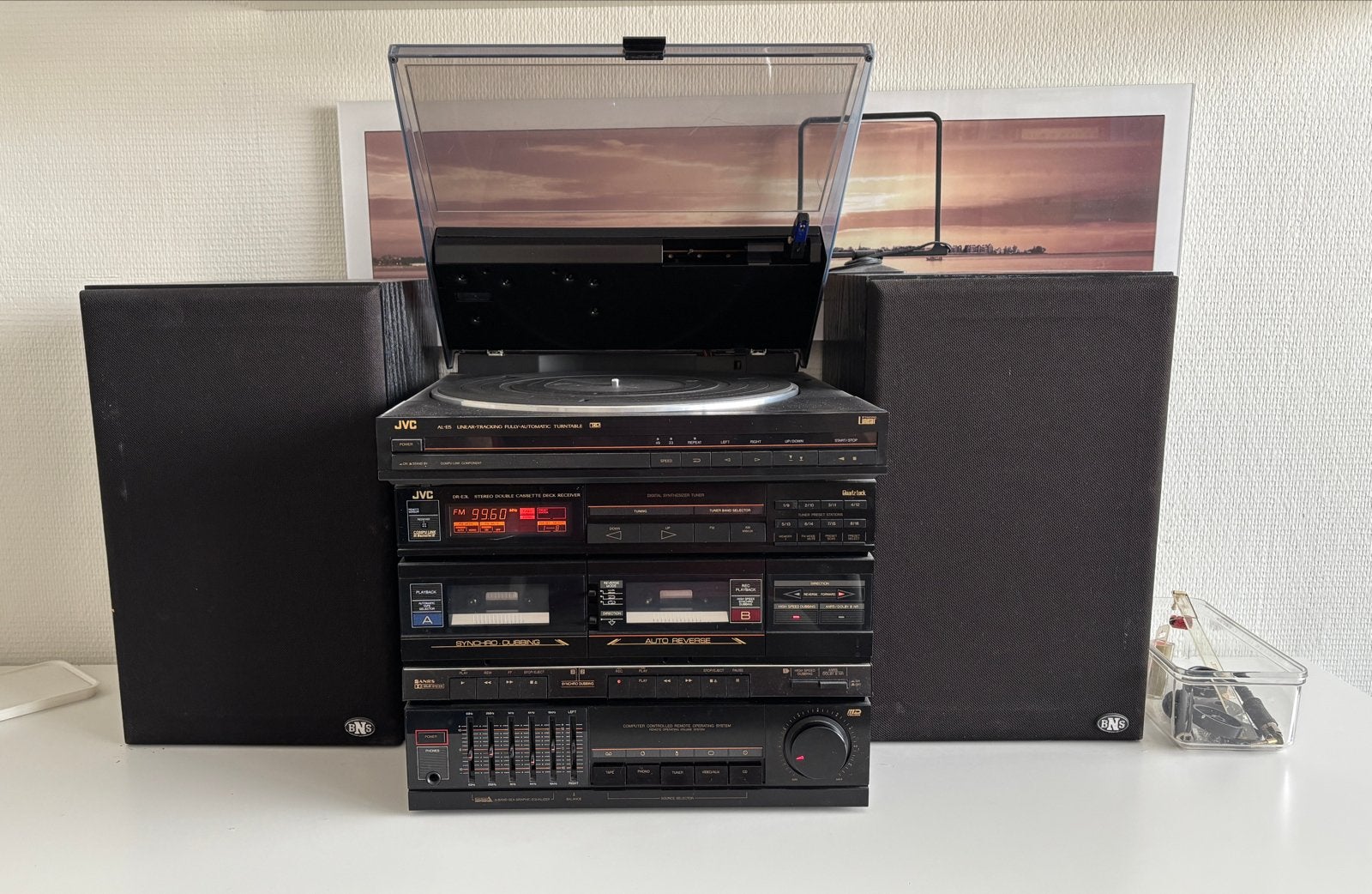 JVC Stereo Set met Platenspeler, Cassettedeck en Tuner, Audio, Tv en Foto, Ophalen, Gebruikt, Losse componenten, Cassettedeck