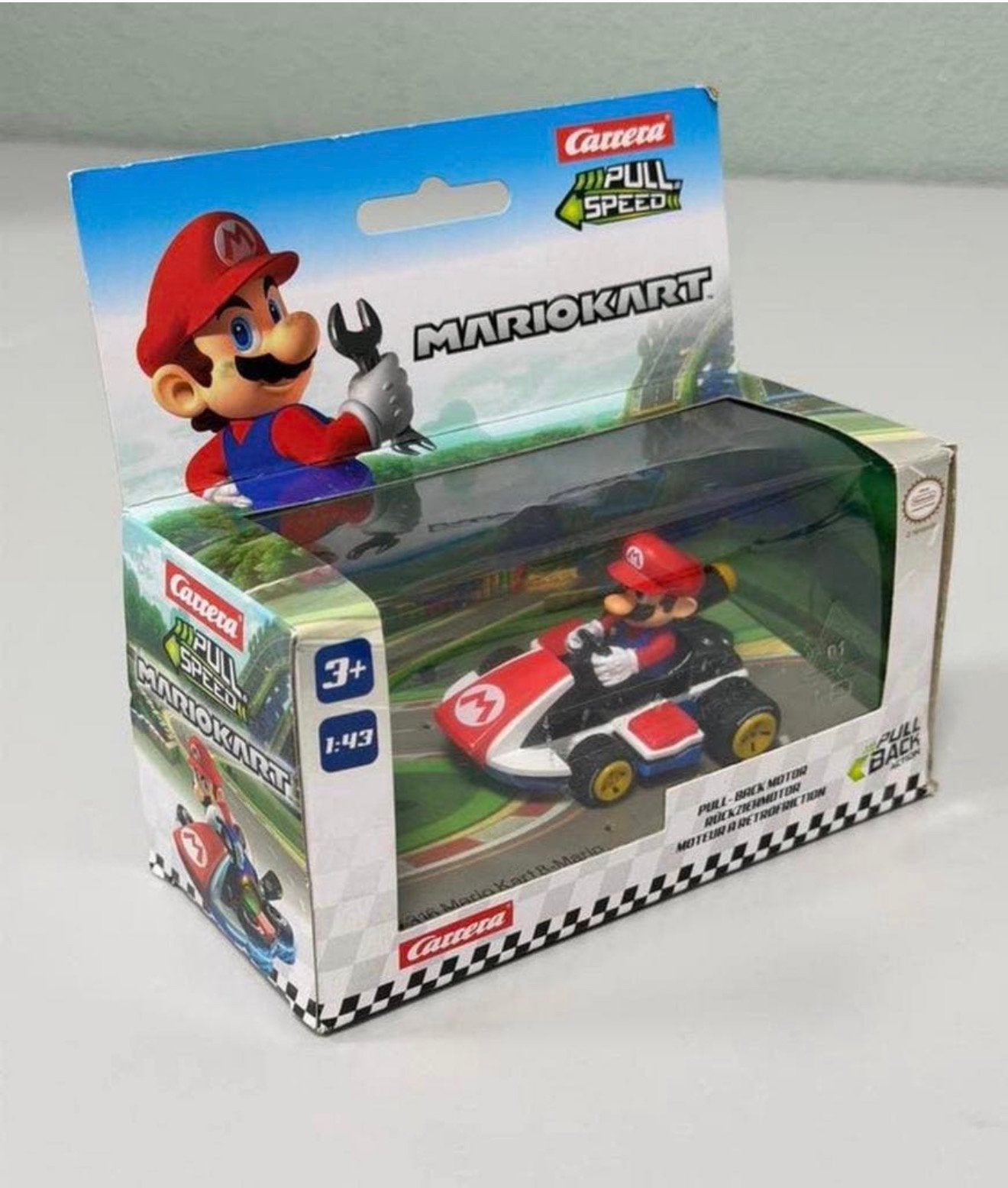Carrera Mario Kart Pull Back Mario 1:43 Nieuw auto Nintendo, Nieuw, Ophalen of Verzenden, H, H