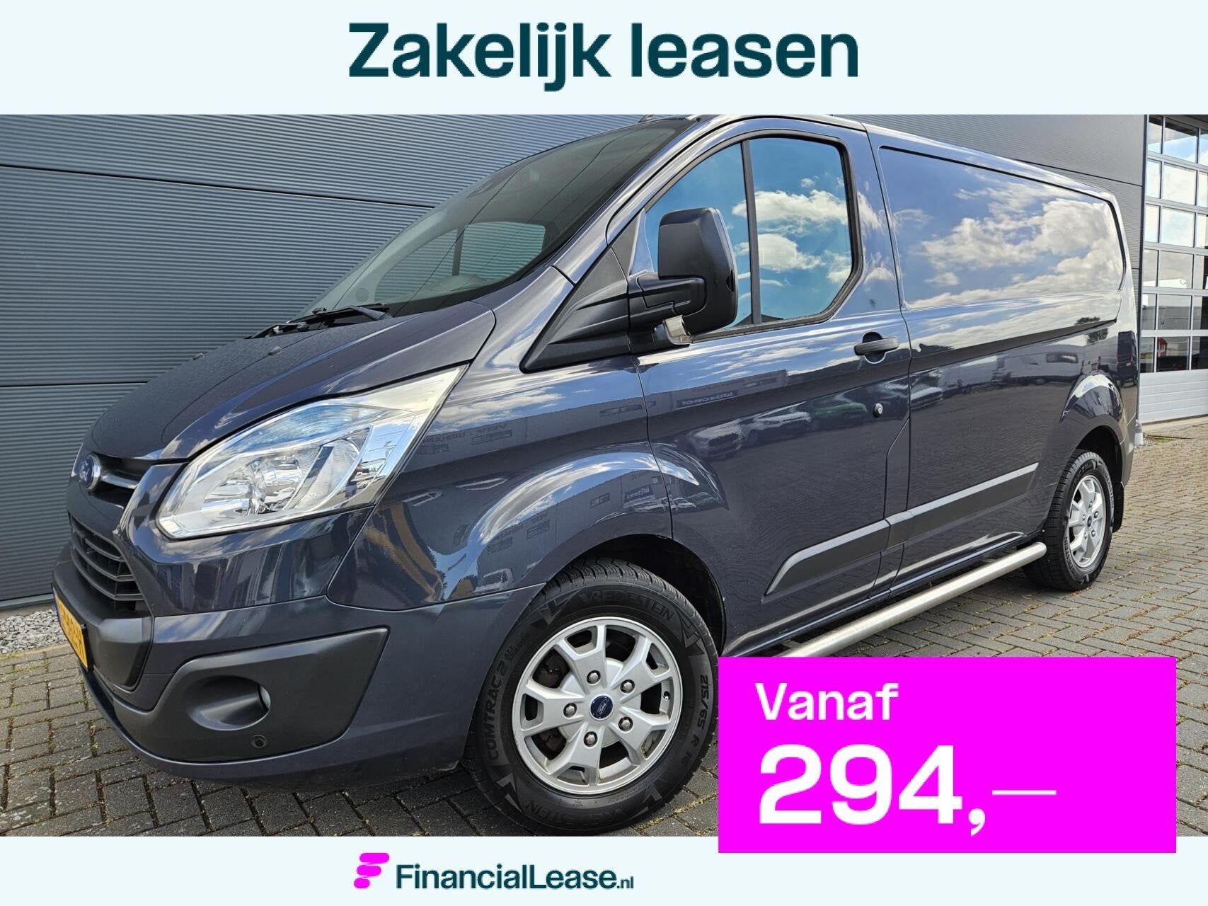 Ford Transit Custom 250 2.2 TDCI L1H1 Airco LM Navi sidebars, Auto's, Bestelauto's, Bedrijf, Lease, Financial lease, ABS, Achteruitrijcamera