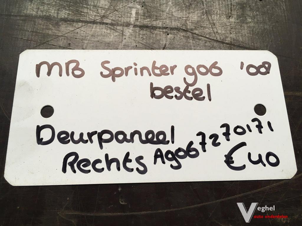 Mercedes Sprinter 906 2008 Deurpaneel A 906 727 0171