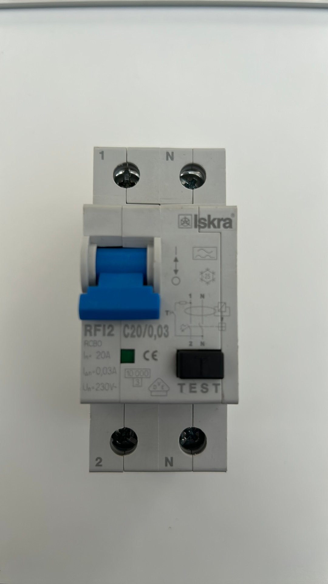 Iskra RFI2 aardlekautomaat C20/0,03 Type A, Ophalen, Gebruikt, Overige merken, Aardlekautomaat