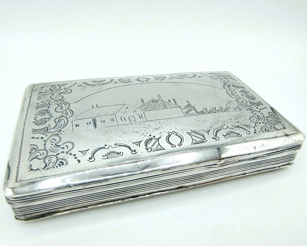 Zilveren tabaksdoos, B. Meijer, Middelburg, 1863, Antiek en Kunst, Verzenden, Zilver