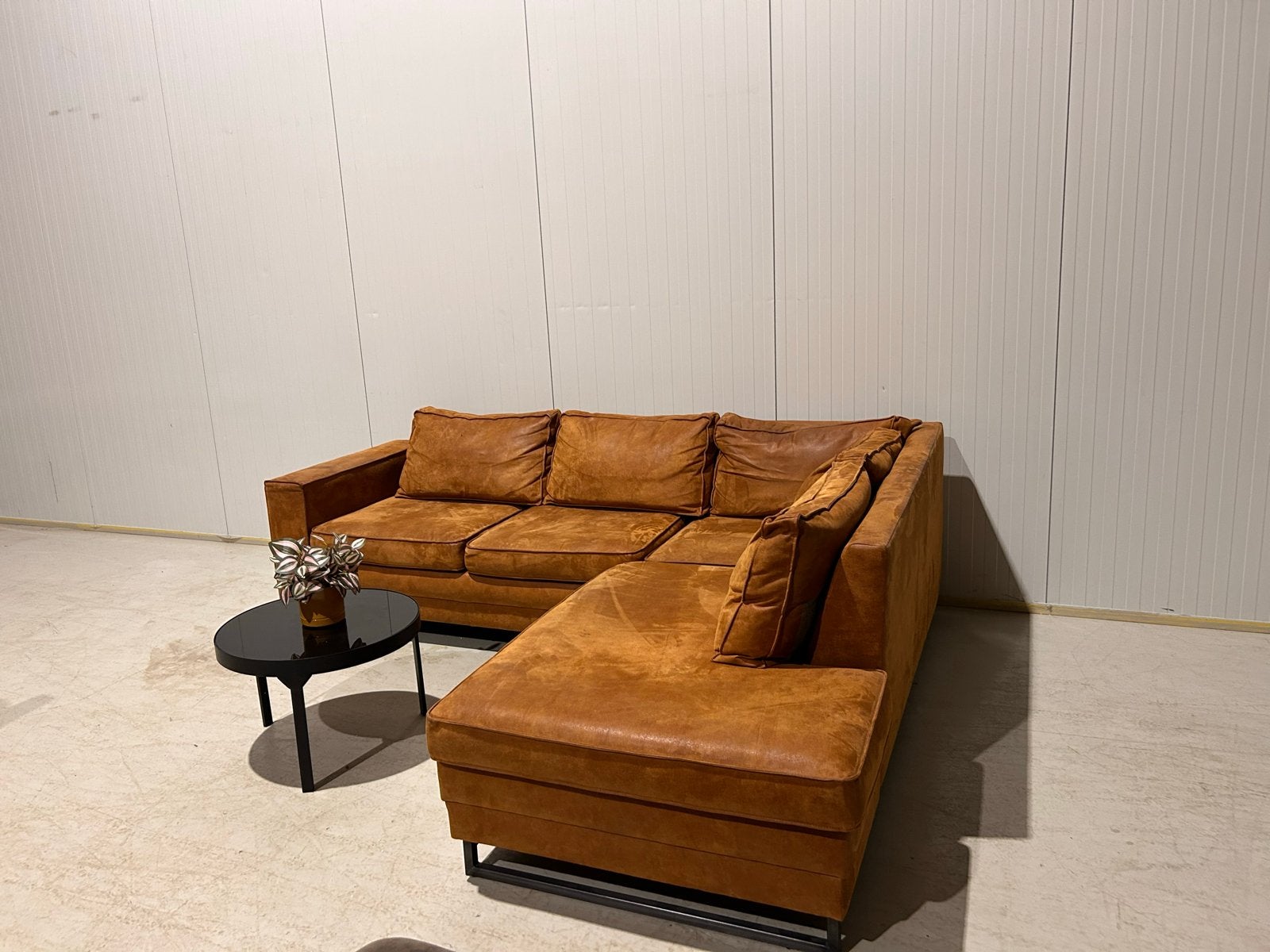 Prachtige Cognac Hoekbank - Zo goed als nieuw!, Huis en Inrichting, Banken | Bankstellen, Ophalen, 250 tot 300 cm, ., Hoekbank