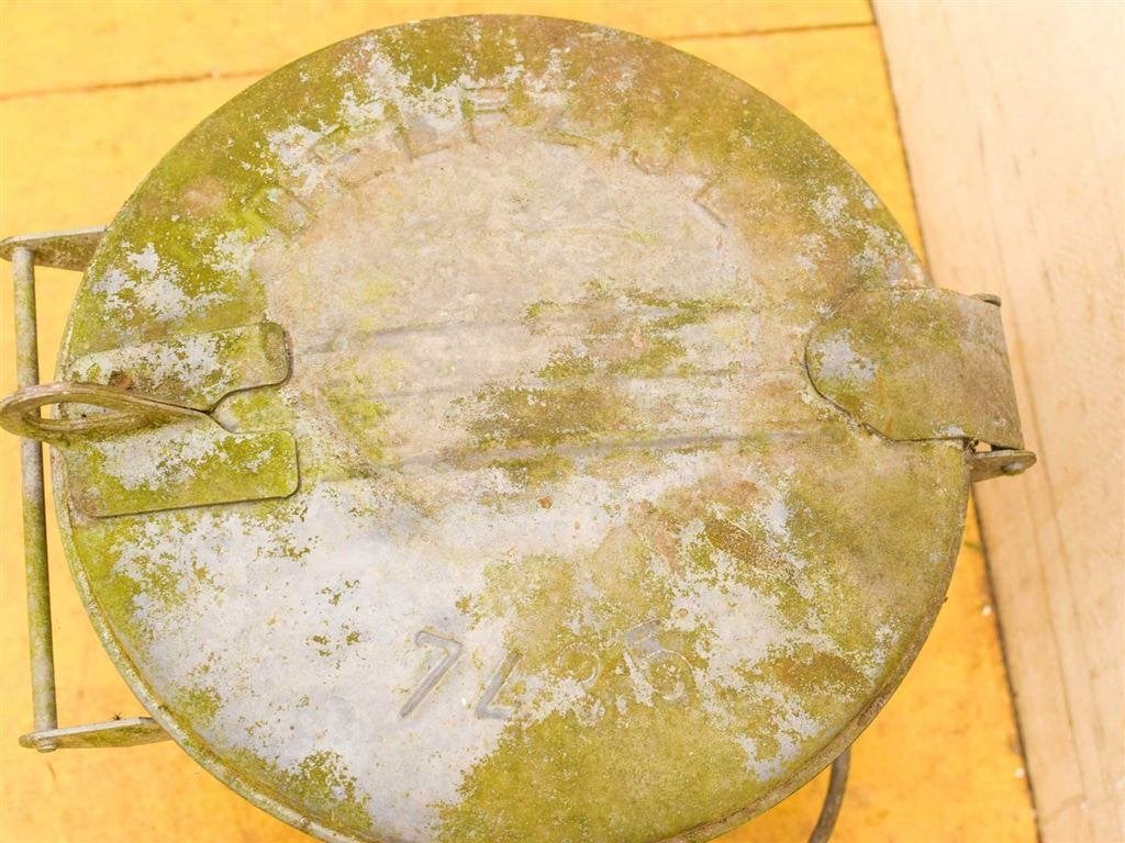 Vintage zinken vuilnisbak 52133, Ophalen of Verzenden