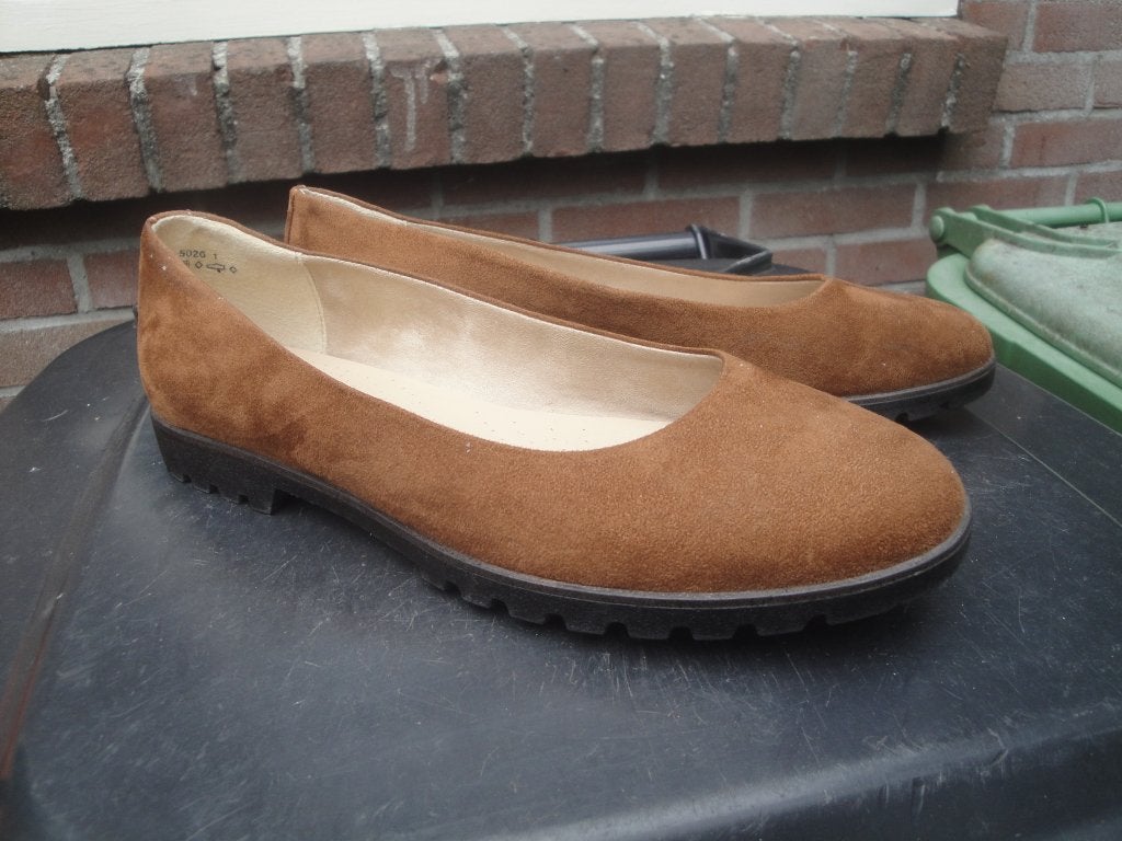 NIEUW!! Cognac suedine ballerina's GRACELAND maat 39, Bruin, Nieuw, Graceland, Ballerina's