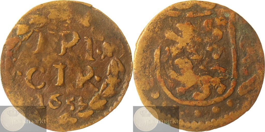 Reckheim - Duit 1655 - ONGEDOCUMENTEERD, Postzegels en Munten, Munten | Nederland, Ophalen of Verzenden, Vóór koninkrijk, Overige waardes