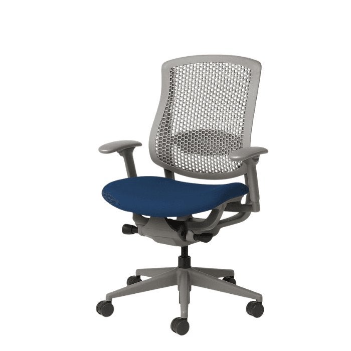 Bureaustoel Herman Miller Celle - Grijs/Blauw - Refurbished, Huis en Inrichting, Ophalen of Verzenden, Zo goed als nieuw, Grijs