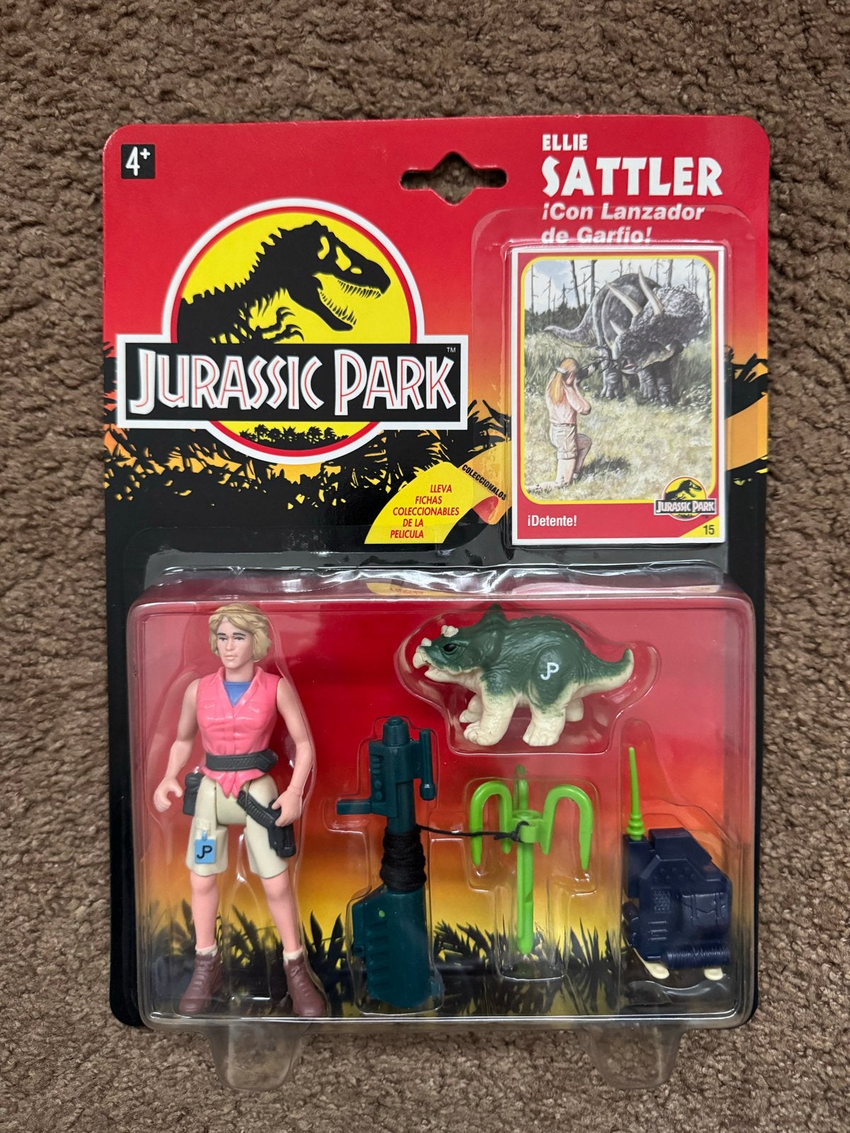 Jurassic Park Ellie Sattler actiefiguur met Triceratops, Ophalen of Verzenden, Nieuw