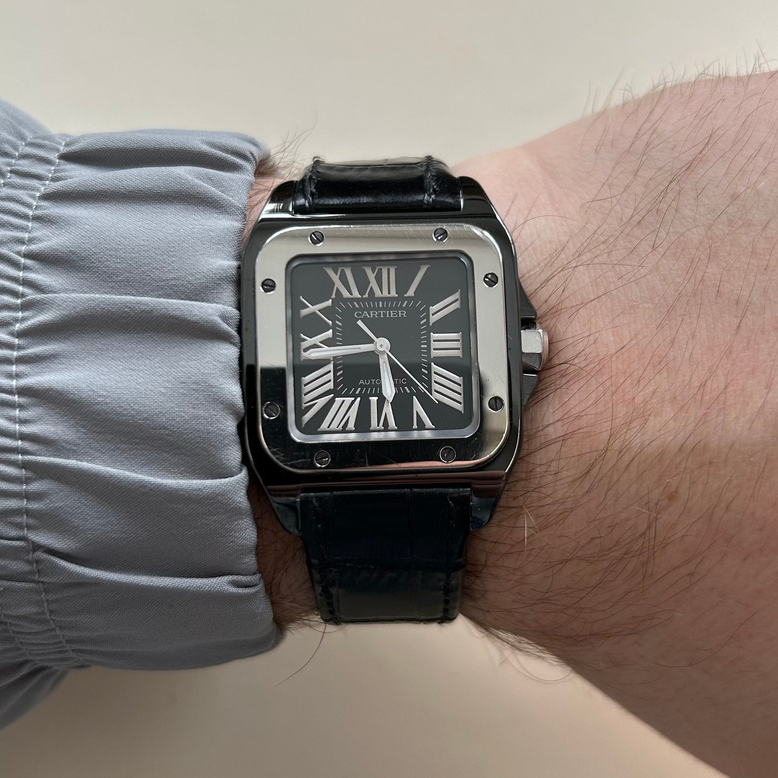 Cartier Santos 100, Ophalen, Zo goed als nieuw, Staal, Overige merken