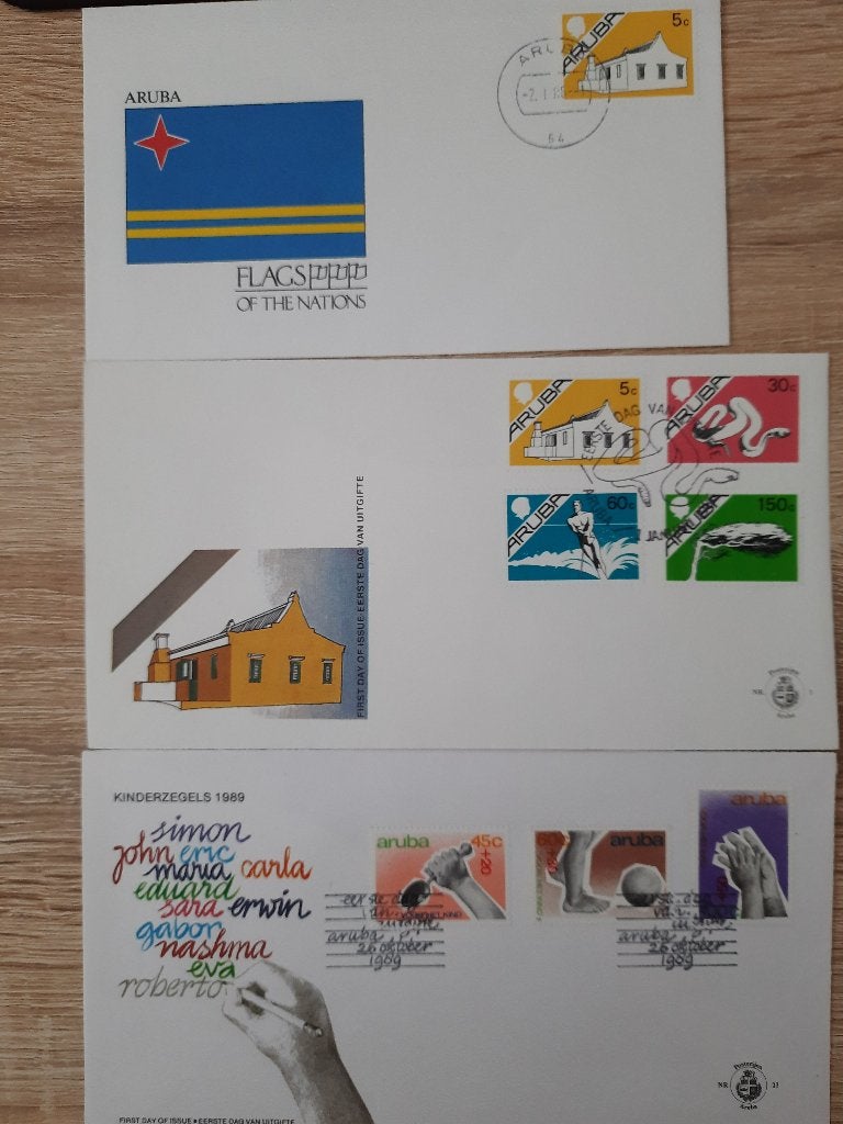 Aruba, Verzenden, Gestempeld