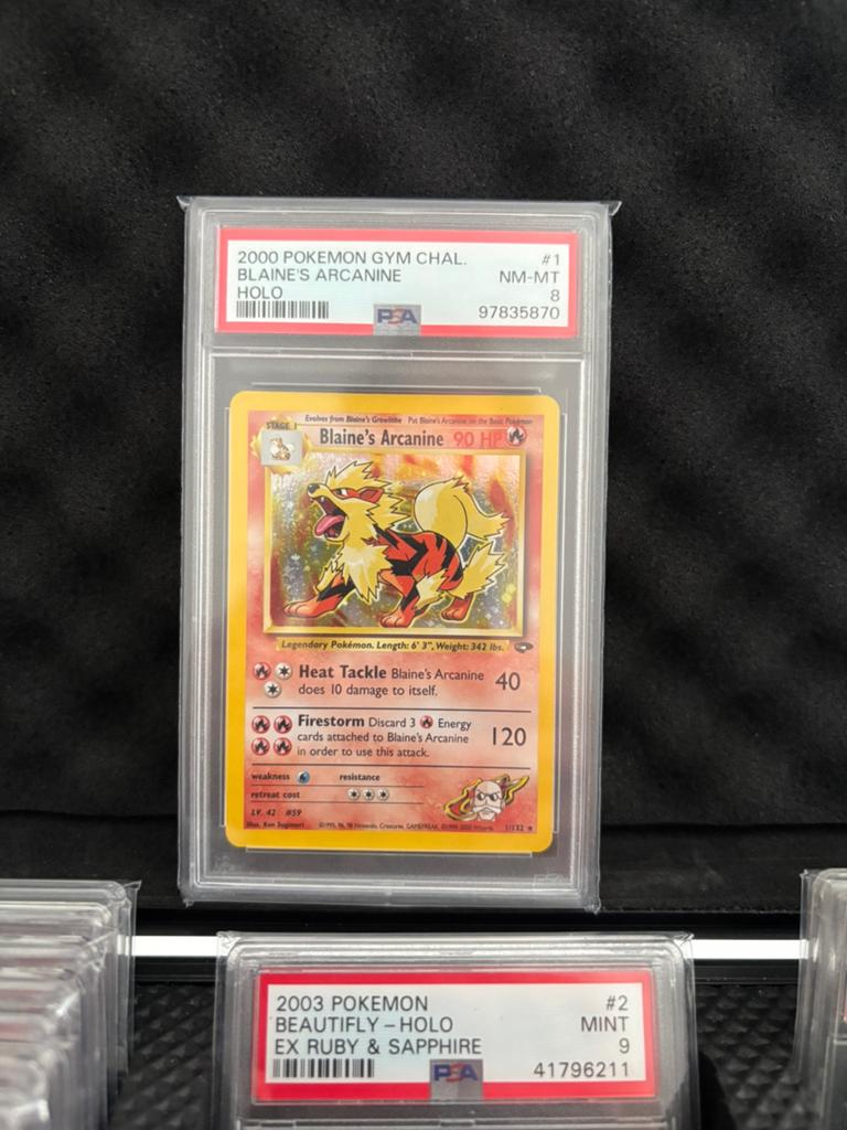 Blaine’s Arcanine 1 Gym Challenge PSA 8, Ophalen of Verzenden, Zo goed als nieuw