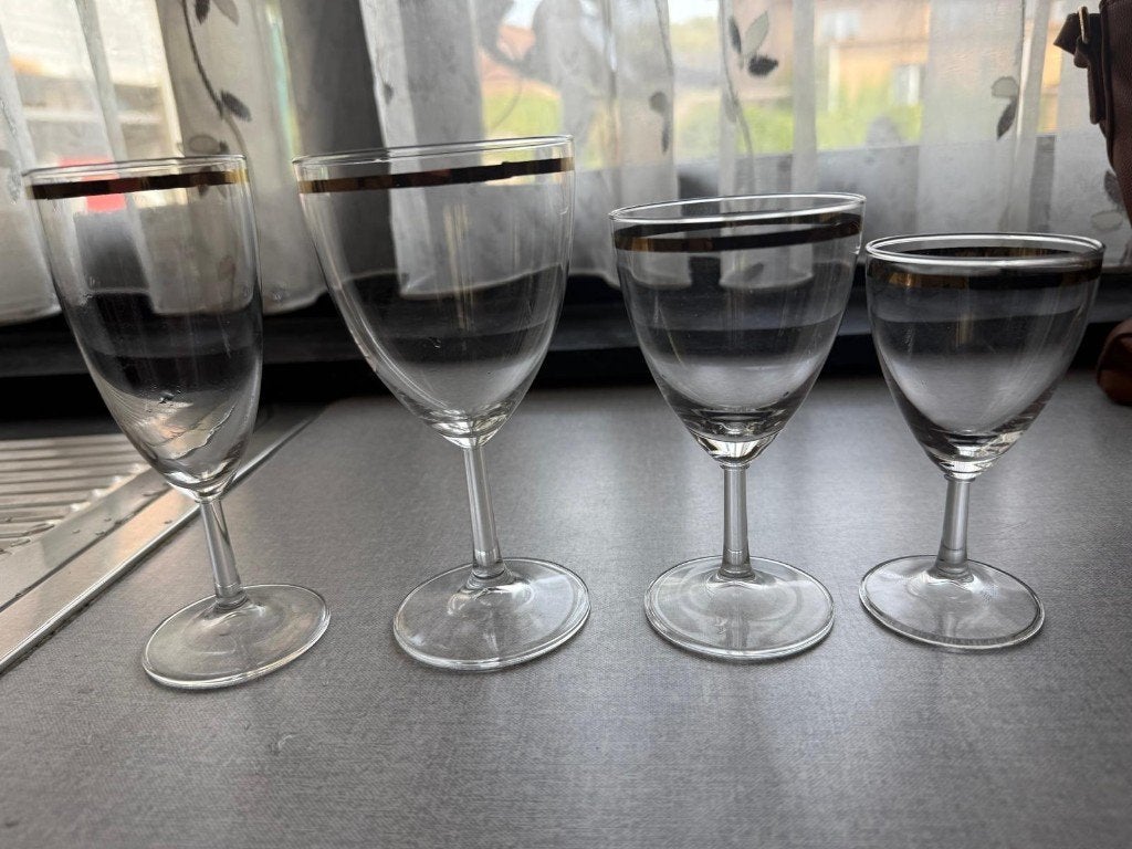 glazen van cristal met gouden rand, Ophalen, Zo goed als nieuw, Overige typen