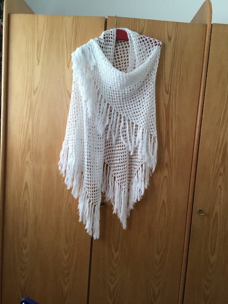 gehaakte witte katoenen omslagdoek, Ophalen, Maat 46/48 (XL) of groter, Nieuw, Onbekend