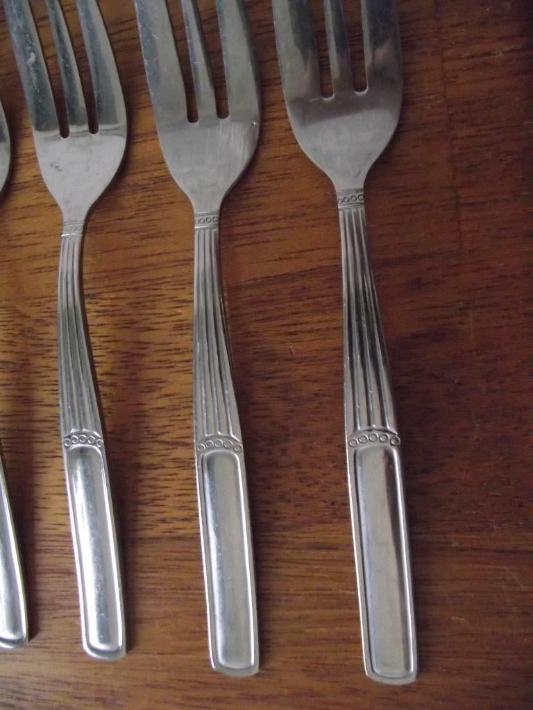 8 stuks RVS Empire parelrand bestek ook per stuk, Antiek en Kunst, Ophalen of Verzenden