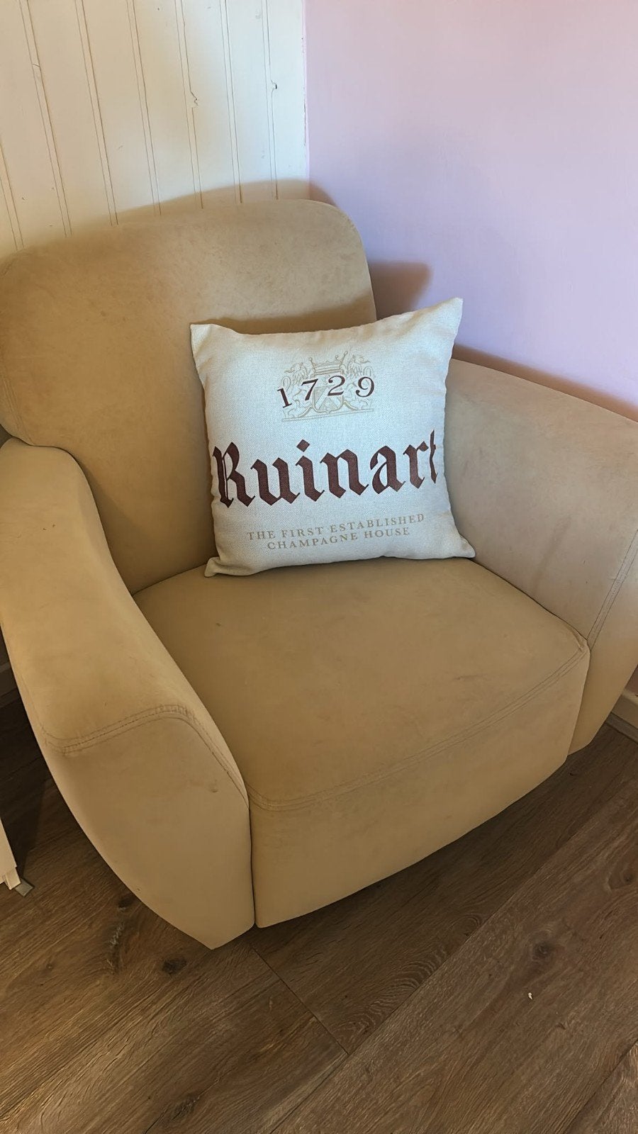 Comfortabele beige fauteuil - Zo goed als nieuw, Huis en Inrichting, 75 tot 100 cm, Ophalen of Verzenden, Zo goed als nieuw, Tijdloos, Comfortabel