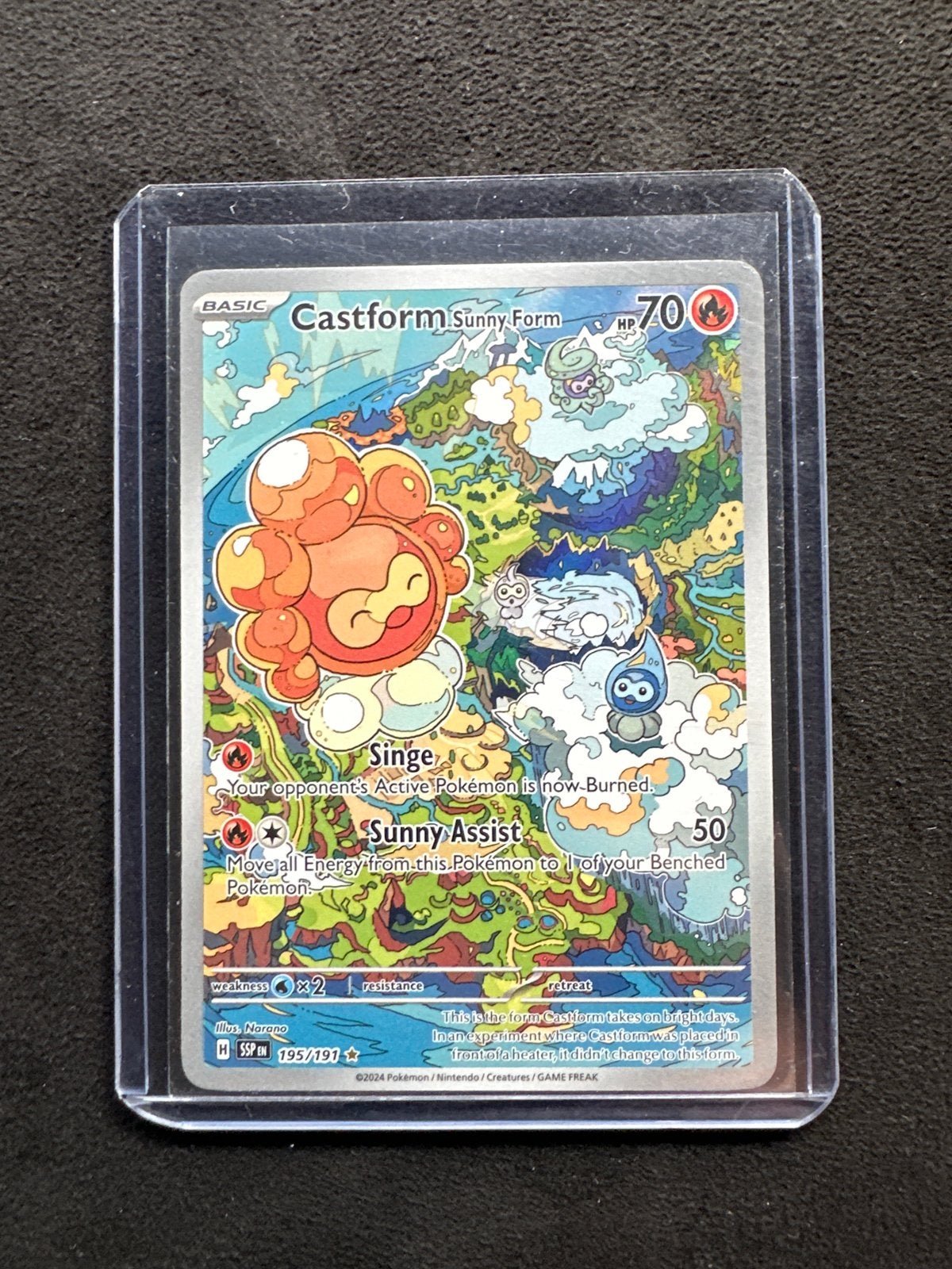 Castform Sunny Form 195/191 Pokemon kaart, Ophalen of Verzenden, Zo goed als nieuw, Losse kaart