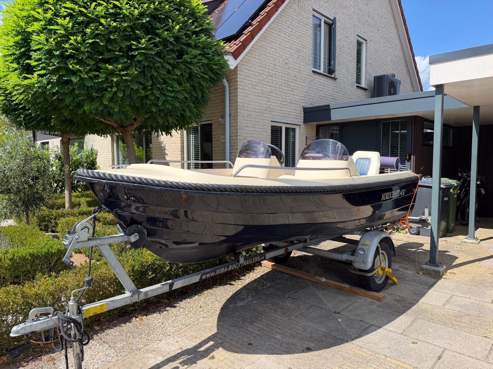 Nordcraft 430 duo sloep met Tohatsu 9.8pk met trailer, Ophalen, Gebruikt, 4 m, 10 pk