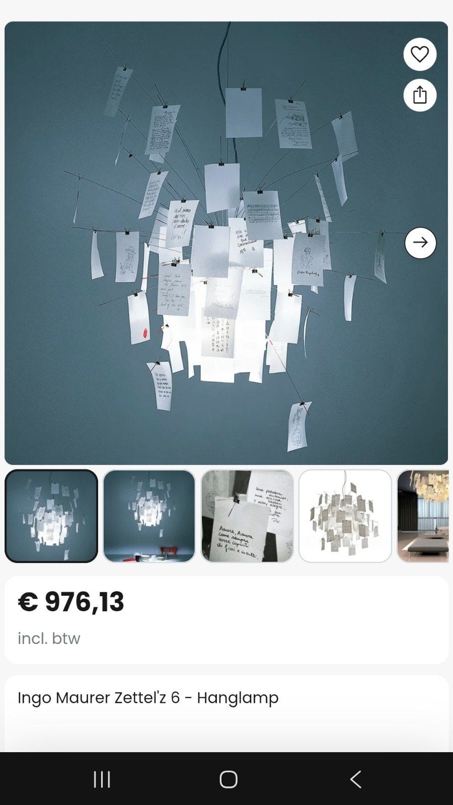 ingo maurer lamp zetel z als nieuw, Led-lamp, Zo goed als nieuw, Overige merken, E27 (groot)