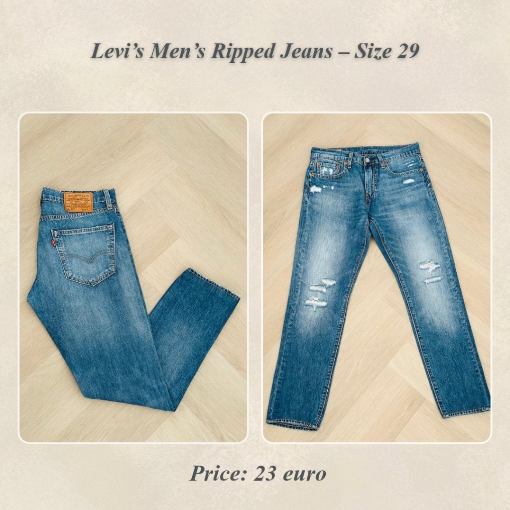 Levi’s Men’s Ripped Jeans – Size 29, Kleding | Heren, Ophalen of Verzenden, Zo goed als nieuw, Blauw, W32 (confectie 46) of kleiner