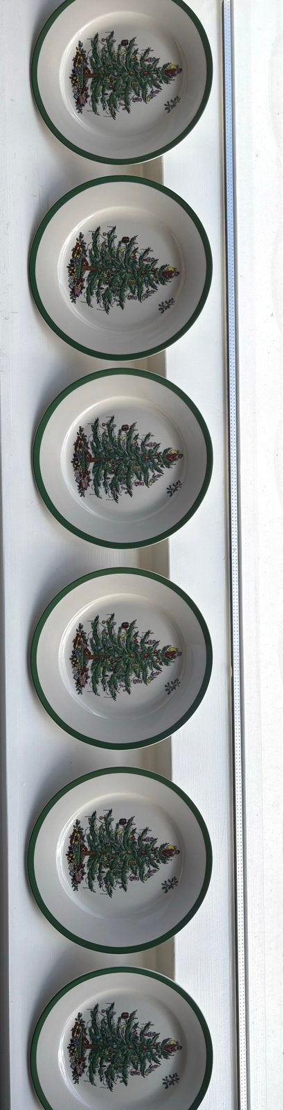 Spode Christmas Tree borden - Set van 6 (20cm), Overige merken, Ophalen of Verzenden, Zo goed als nieuw, Bord(en)