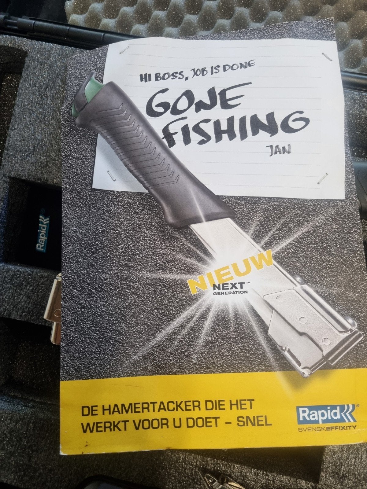 Rapid Hamertacker set met koffer en accessoires, Ophalen of Verzenden, Gebruikt, Tacker/nietmachine, Overige merken