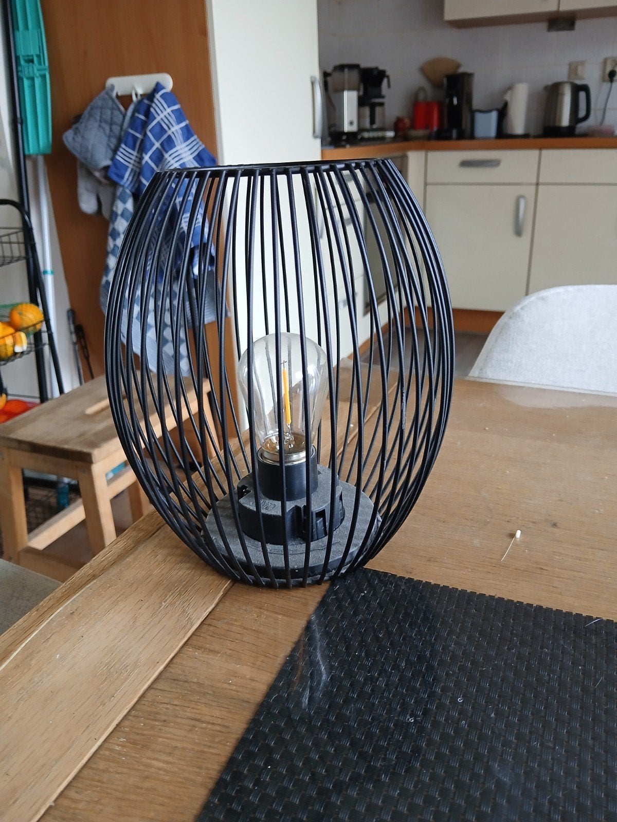 Moderne draadlamp met Edison gloeilamp, Ophalen, Overige merken, E27 (groot), Zwart
