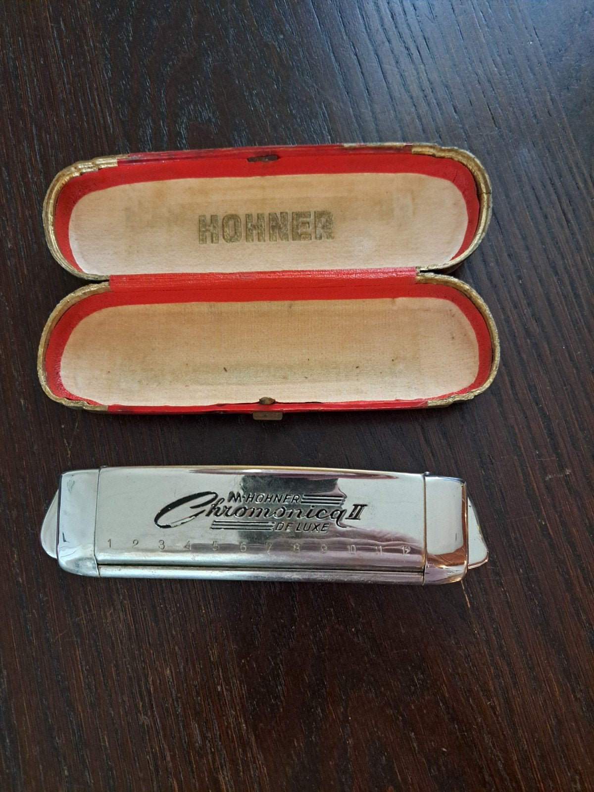 Hohner Chromonica II De Luxe mondharmonica met doosje, Overige typen, Chromatisch, Ophalen of Verzenden, Zo goed als nieuw
