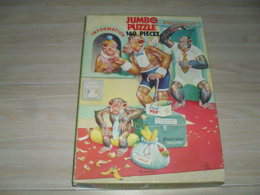 Apen puzzle 160 stukjes, Ophalen, Minder dan 500 stukjes, Gebruikt, Legpuzzel
