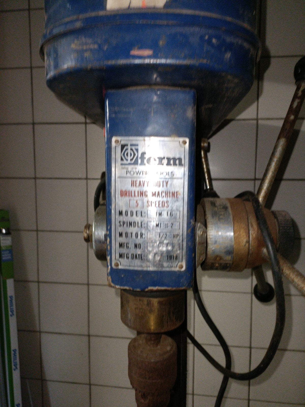 Ferm Kolomboormachine FM-16 uit 1978 - Heavy Duty, Doe-het-zelf en Verbouw, Gereedschap | Boormachines, Ophalen of Verzenden, Gebruikt