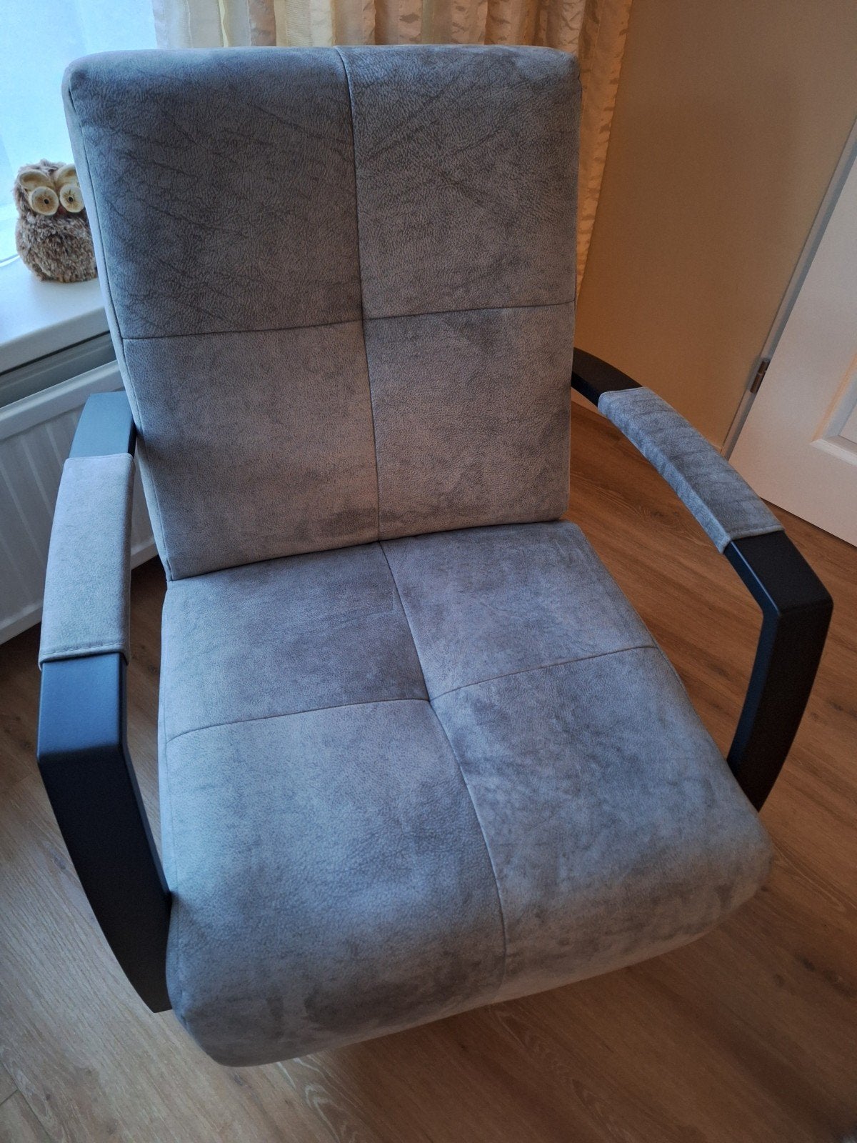 Fauteuil Solvi-stof River arm+voet zwart., Ophalen, 75 tot 100 cm, Stof, 50 tot 75 cm