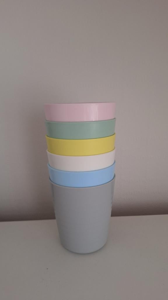 6 gekleurde bekers van IKEA, Ophalen of Verzenden, Zo goed als nieuw, Glas of Glazen