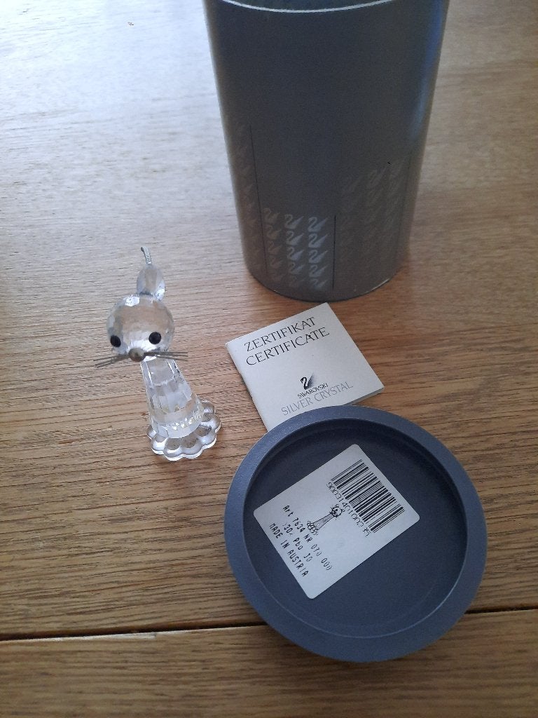 Swarovski. Poes. Mist een oor. 7634 070 000, Verzamelen, Swarovski, Ophalen of Verzenden, Gebruikt, Figuurtje