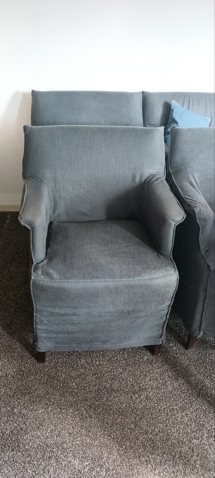 Lintelo eetkamer stoelen, Huis en Inrichting, Ophalen, Gebruikt, Blauw, 70 cm of minder