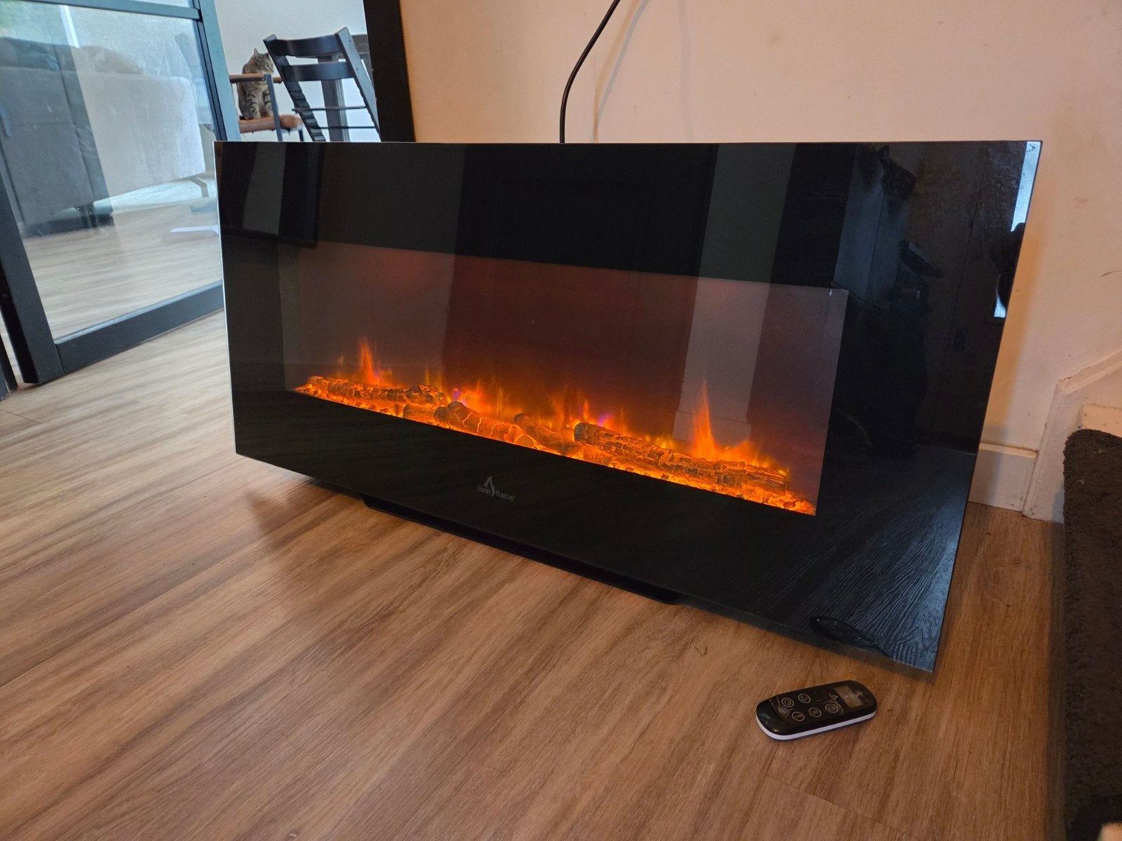Livinflame Brighton elektrische sfeerhaard met verwarming, Ophalen, Zo goed als nieuw, Vrijstaande haard, Elektrische haard