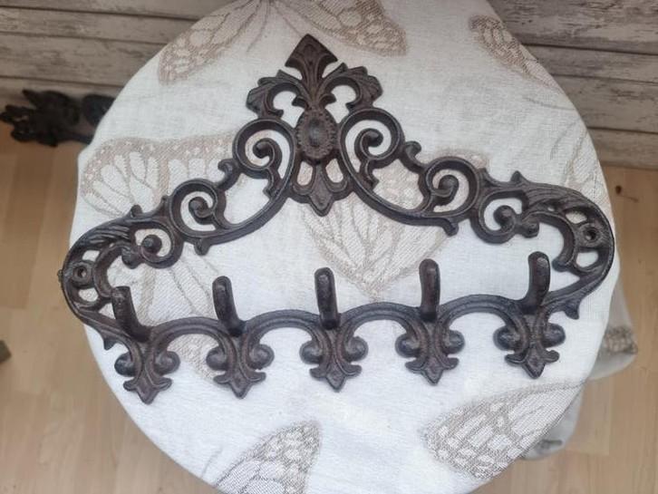 Decoratieve gietijzeren wandkapstok met 5 haken, Ophalen of Verzenden
