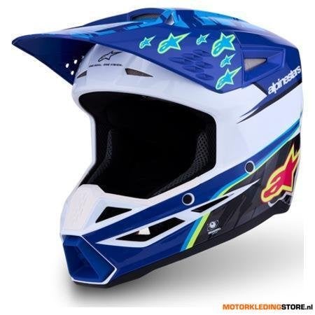 Alpinestars S-M3 Falcon Youth Crosshelm, Blauw-Roze-Wit, Ophalen of Verzenden, Nieuw met kaartje