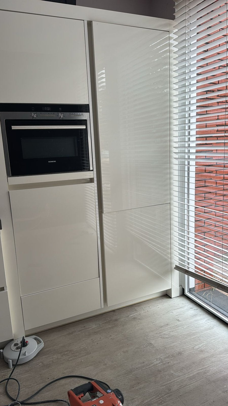 Wandkast /deelkeuken, Ophalen, Gebruikt, Wit, Enkelwandige keuken