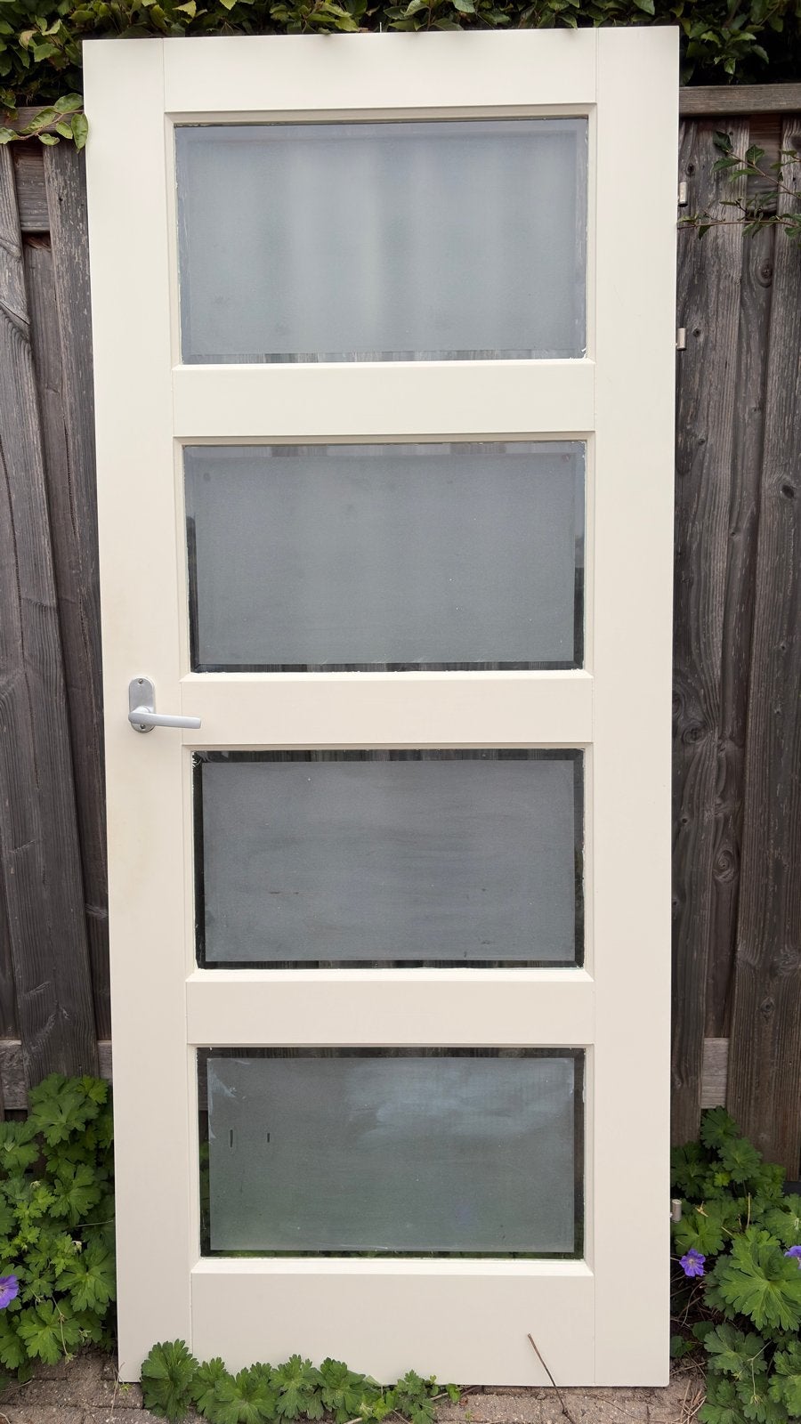 Binnendeur met glaspanelen, Ophalen, Gebruikt, 80 tot 100 cm, Binnendeur