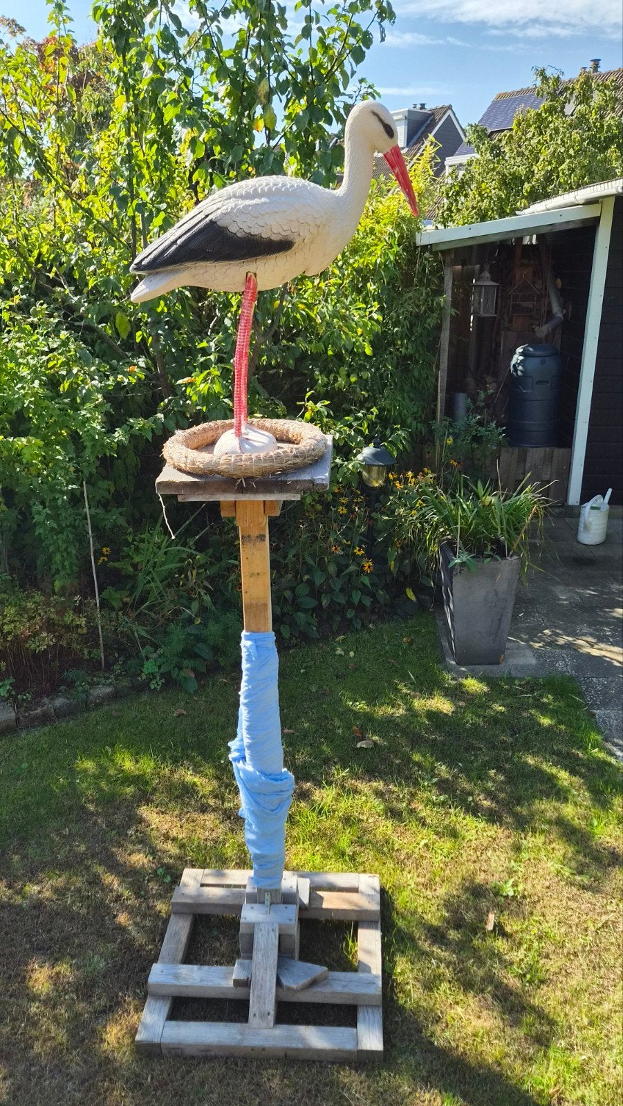 Ooievaar  met nest - decoratie voor geboorte, Ophalen, Gebruikt, Kunststof, Landelijk
