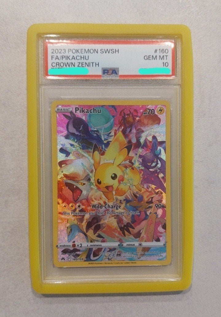 Pokémon - Pikachu (PSA 10) 160/159 - Crown Zenith, Ophalen of Verzenden, Zo goed als nieuw, Losse kaart, Foil