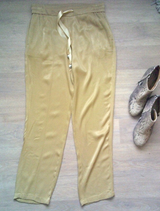 YAYA Mostert gele viscose wijde broek maat 40, Maat 38/40 (M), Verzenden, Geel, Yaya
