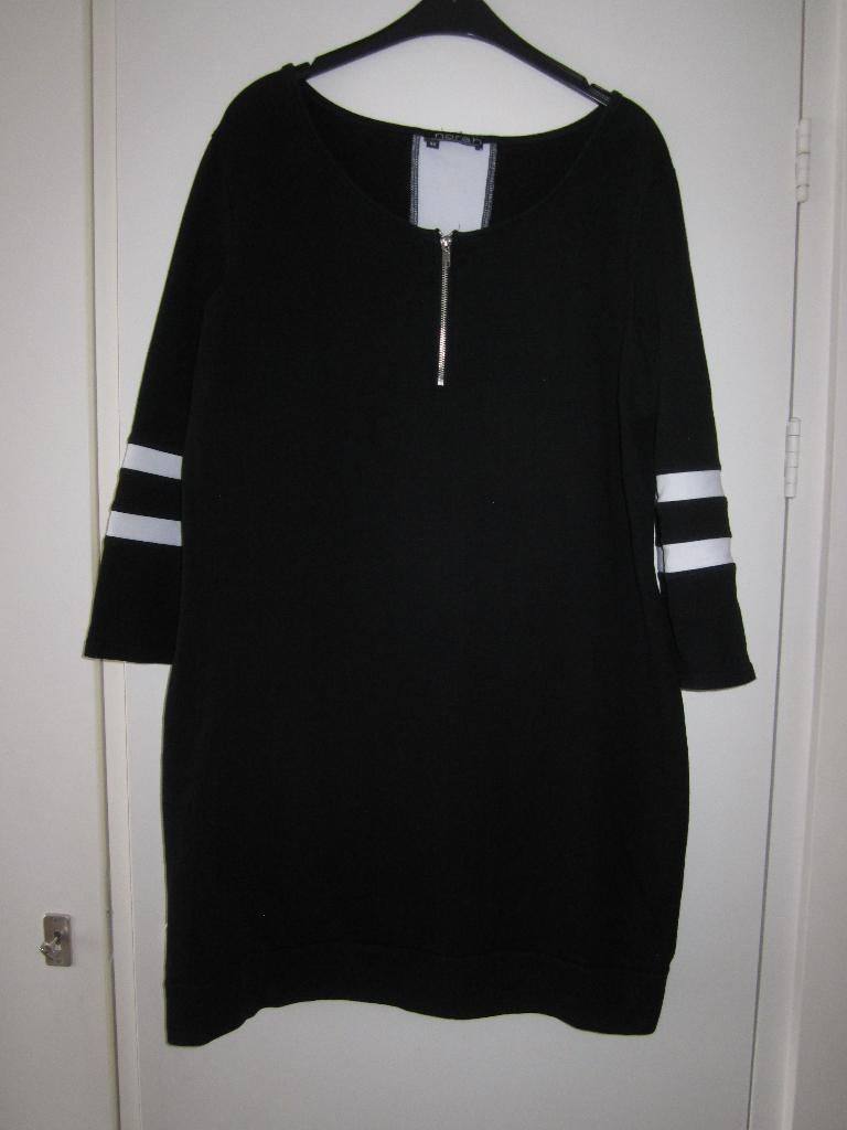 Zwarte Norah jurk maat 46., Kleding | Dames, Zwart, Maat 46/48 (XL) of groter, Ophalen of Verzenden, Knielengte
