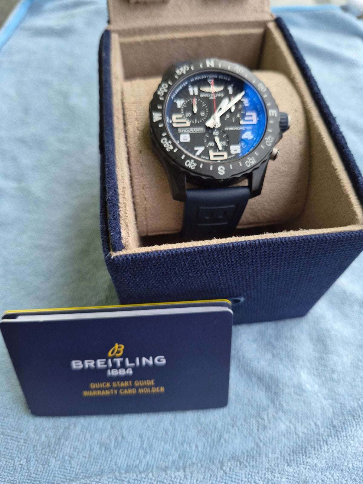 Breitling Endurance pro 44 Blue - full set, Ophalen, Overige materialen, Breitling, Polshorloge