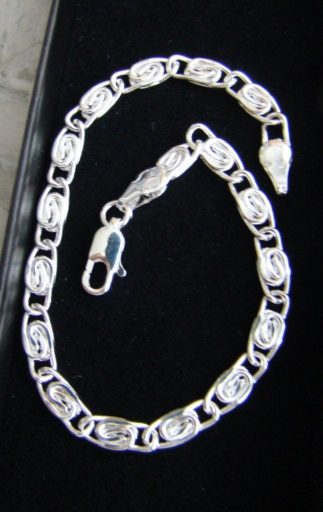Armband Platte Koningsschakel Tibet zilver glans 20 CM NIEUW, Ophalen of Verzenden, Nieuw, Zilver, Zilver