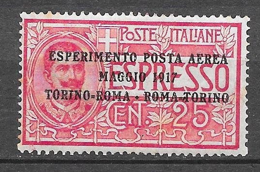 Italië 1917 Luchtpost nr 1 Postfris zp originele gom zie sca, Ophalen of Verzenden, Postfris