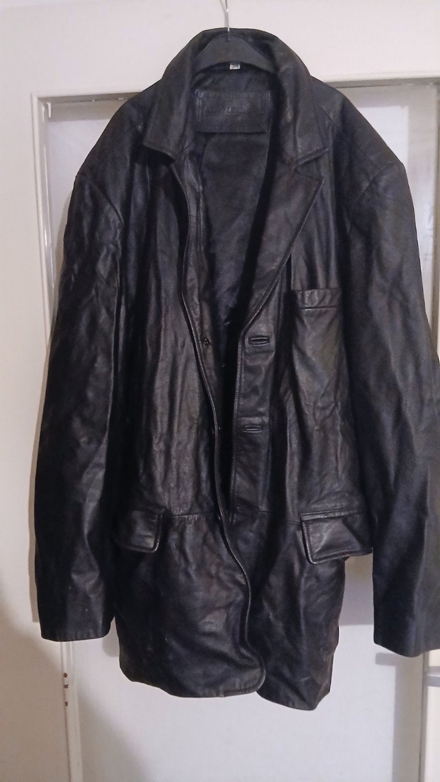 Zwart leren jas van Euro Leather, maat 54 (L), Maat 52/54 (L), Zwart, Ophalen of Verzenden, Euro Leather