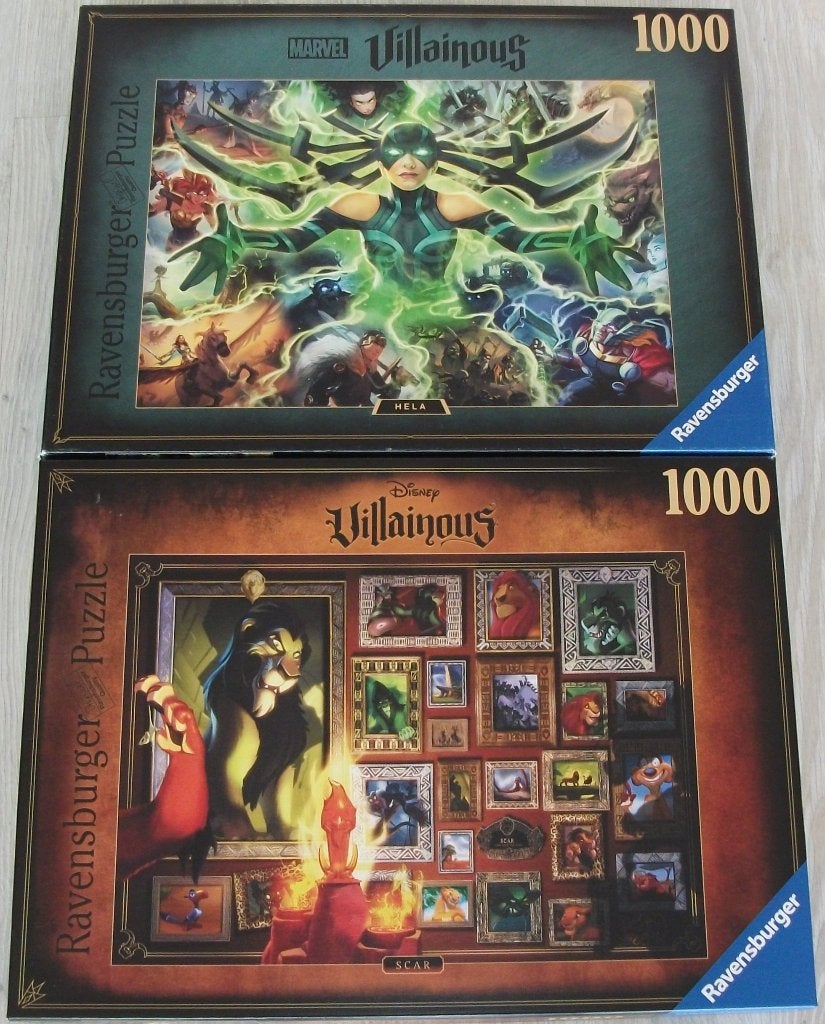 Diverse *** PUZZELS VILLAINOUS *** 2 stuks, Ophalen of Verzenden, 500 t/m 1500 stukjes, Zo goed als nieuw, Legpuzzel