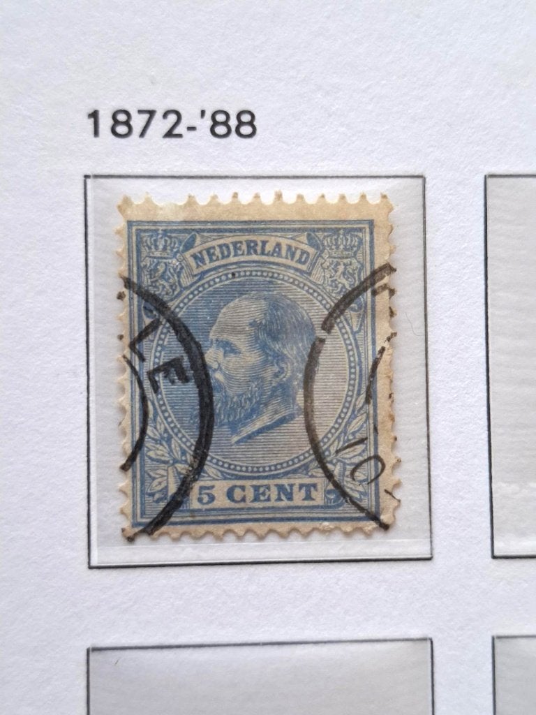 NVPH 19: Koning Willem III, 5 cent blauw, Ophalen of Verzenden, T/m 1940, Gestempeld